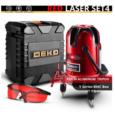 DEKO レーザー墨出し器 三脚付き セット 抜群のコスパ 赤 5ライン 6ポイント 360度 水平 垂直 レッド スタンダードセット 人気 おすすめ 高品質 高性能