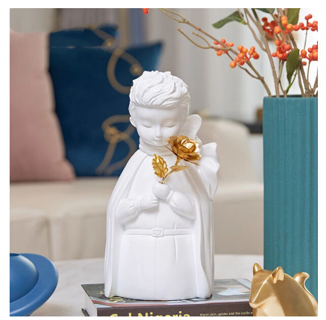 オブジェ】 置物 北欧インテリア 王子 プリンス 黄金の薔薇 人形