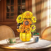 LEGO互換 ひまわり 1009ピース 花瓶 フラワーポット 明るい カラフル あなただけを見つめる 憧れ 情熱