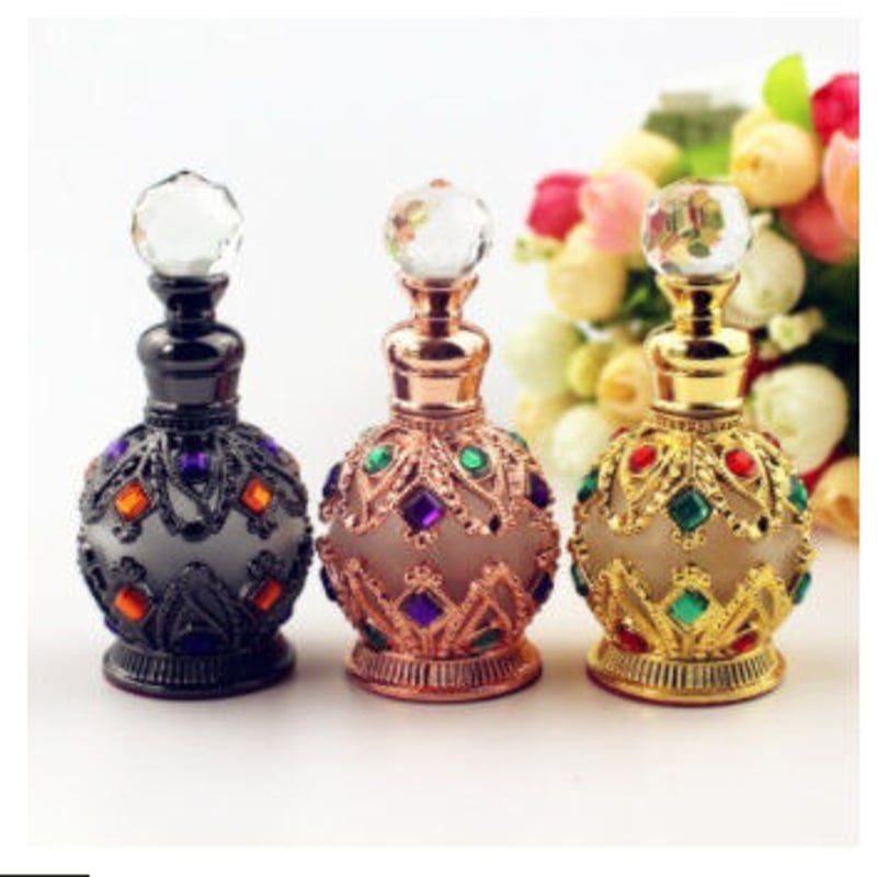 15ml 金属 香水瓶 アラブ スタイル エッセンシャル オイル スポイト