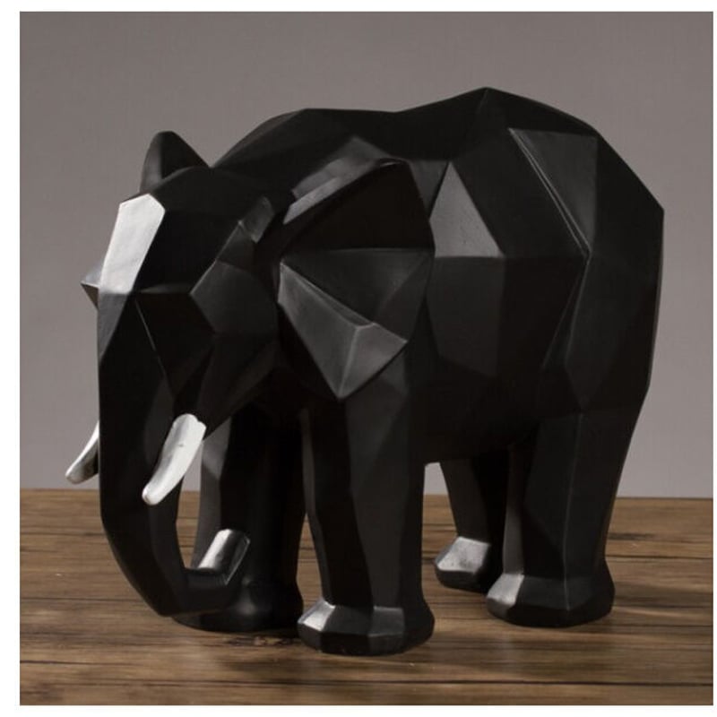 オブジェ】 ゾウ 象 動物 白・黒 27.5cm 樹脂彫像 部屋装飾品 オブジェ】 ゾウ 象 動物 白・黒 27.5cm 樹脂彫像 部屋装飾品