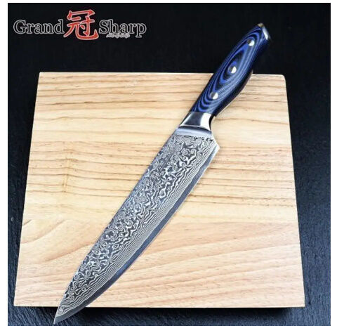 Grandsharp 3ピースダマスカスナイフセット67層日本ダマスカス模様