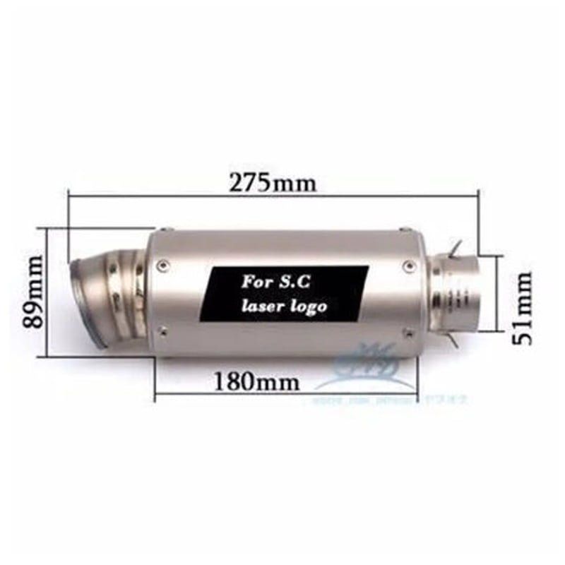 [S508] スリップオン マフラー サイレンサー 50.8 バッフル チタン風 fit=scale-down,w=1200