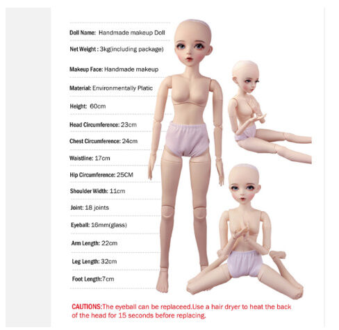 神秘的な美女とエレガントな衣装】 BJD 1/3 球体関節人形 美女 60cm