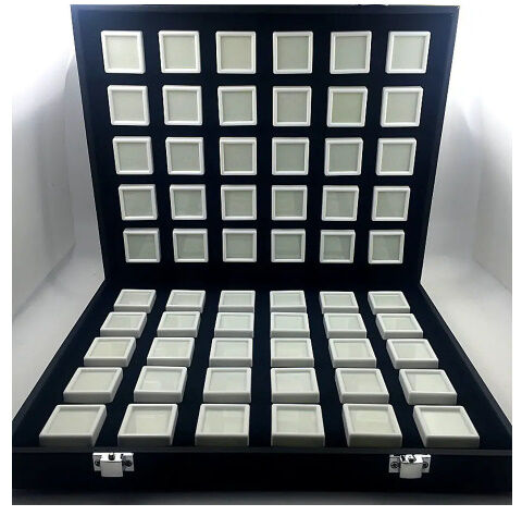 宝石ルースケース トランクボックスセット PU ポータブル ディスプレイ オーガナイザー 宝石ルースケース60個+オーガナイザーセット 大量収納 携帯用