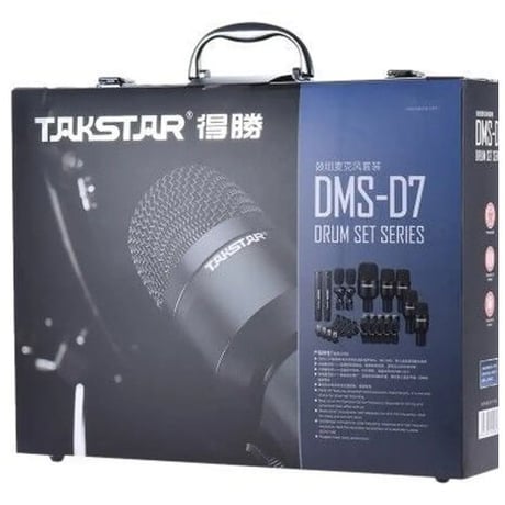 TAKSTAR DMS-D7プロフェッショナル楽器 ドラムセット有線マイクマイクキット アクセサリー付アルミ製キャリング