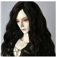 BJD ウィッグ 流れるような ロング ウェーブ 黒髪 球体関節人形 カスタムドール 人形用 かつら 髪 耐熱 DD SD MSD YOSD ブラック 選べる4サイズ