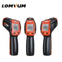 LOMVUM 赤外線温度計 非接触 範囲 -50℃～380℃ 電池式 ガンタイプ レーザー おすすめ 金属 水温 料理 食品 衛生 DIY 家庭用 業務用 温度測定器 デジタル温度計 人気