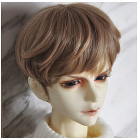 BJD ウィッグ サラサラ ショートヘア 人形用 球体関節人形 カスタムドール 髪 DD SD MSD YOSD 淡いゴールド 亜麻色 選べる3サイズと2色