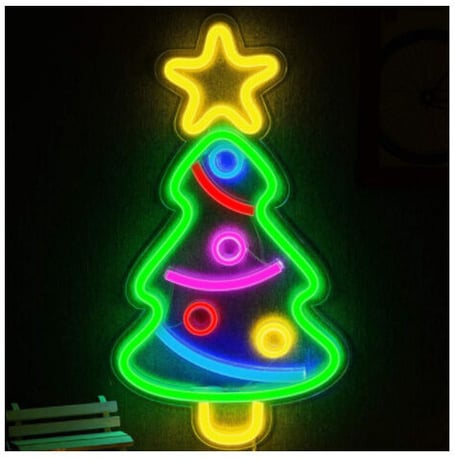 【ネオンライト】 クリスマスツリー カラフル 鮮やか LED USB接続 【ネオンサイン】