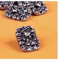 レザークラフト 10個セット 30 × 22mm バイカー パンク 長方形  スケルトン コンチョ