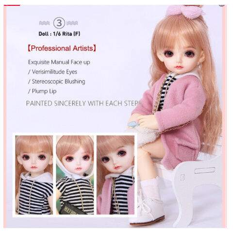 球体関節人形 フルセットF 1/6 リタ 美少女 BJD 本体＋眼球＋ウィッグ