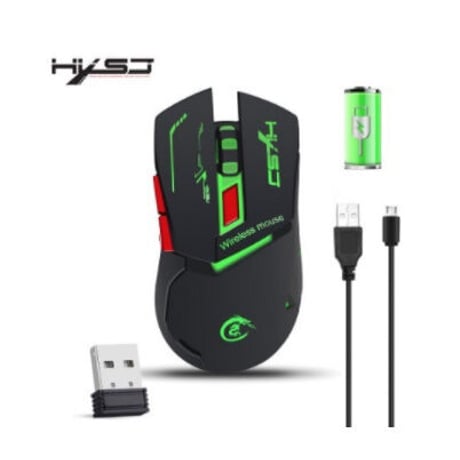 HXSJ 2400 dpi 充電式 ワイヤレス ゲームマウス 7 色 バックライト