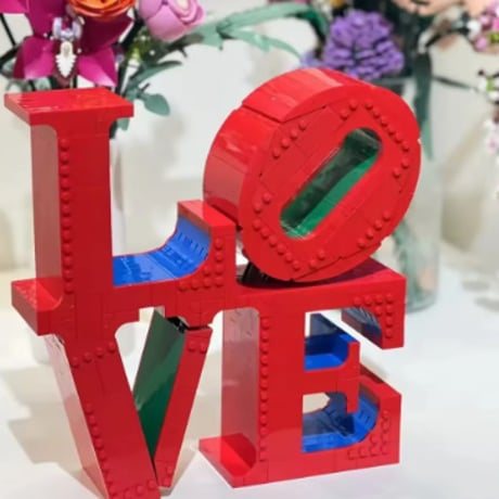 レゴ互換 LOVE オブジェ 新宿アイランドタワー ラブオブジェ ロバート・インディアナ モダンアート LEGO互換