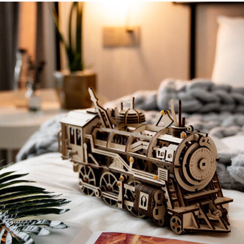 LK701】 ROBOTIME 機関車 3D ウッドパズル 木製 組み立てキット DIY 乗