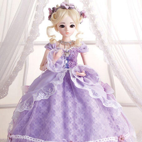 LLL レトロ 妖精 パープル ドレス BJD SD 1/3 人形 ドール 60cm 1/3 サイズ パープルドレス プリンセス かわいい女の子 球体関節