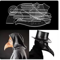 レザークラフト アクリル テンプレート ペストマスク ペスト医師 コスプレ ハロウィン 変装