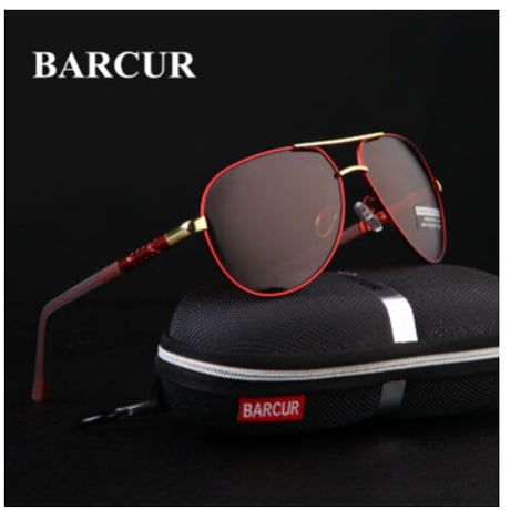 BARCUR サングラス ミラーレンズ メンズ パイロット 人気 UV400 紫外線99％カット アルミニウム マグネシウム 高性能 おしゃれ かっこいい ドライビング 7色展開★