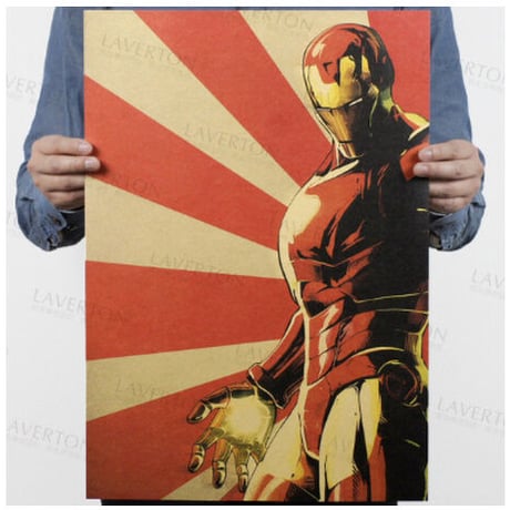 アイアンマン ポスター IRON MAN 絵 レトロとの絶妙な融合★ 入手困難 52cm×36cm