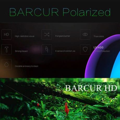 【天然ゼブラ木製】 BARCUR ユニセックス 偏光サングラス スクエアタイプ ポラロイド UV400 軽量 海外トップブランド 体に優しい BC8720 木製ボックス付き 【4色展開】