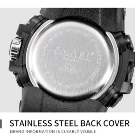 【S-SHOCK】 SMAEL スポーツ 腕時計 50m防水 メンズ クォーツ デジタル表示付き LED 腕時計 ミリタリー 日付表示 クロノグラフ 8011 【3色展開】
