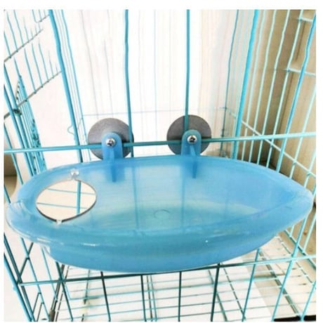ペット 鳥用 風呂 鏡付き オウム インコ フィンチ カナリア バス 入浴 器具