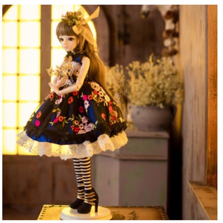 球体関節人形 メイク済 BJD コスプレ 本体＋服＋靴＋眼球＋ウィッグ 1/3 女の子 美少女 ハンドメイド 60cm