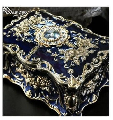 高級 ジュエリーボックス・ケース レトロ 二層メタル オーガナイザー