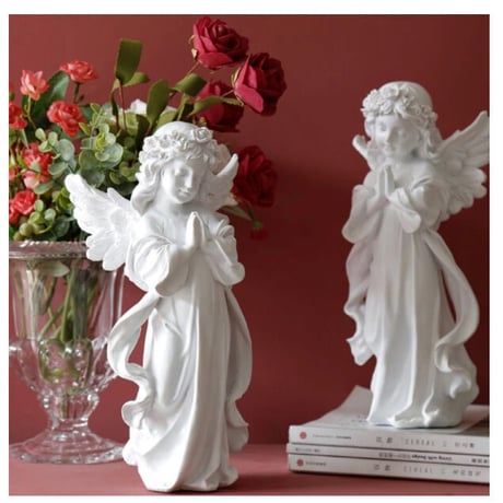 オブジェ】 置物 30cm 北欧インテリア 彫刻 かわいい 天使像
