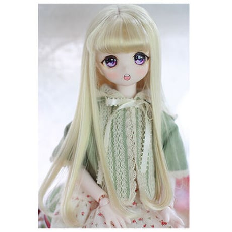 BJD ウィッグ ロング ヘアー 人形用 球体関節人形 カスタムドール SD DD YOSD MSD ライトゴールド 亜麻ブラウングレー 選べる4サイズと2色