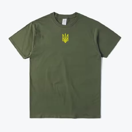【4色展開】ウクライナ国軍 エンブレム Tシャツ ウォロディミル ゼレンスキー トルィーズブ 三叉