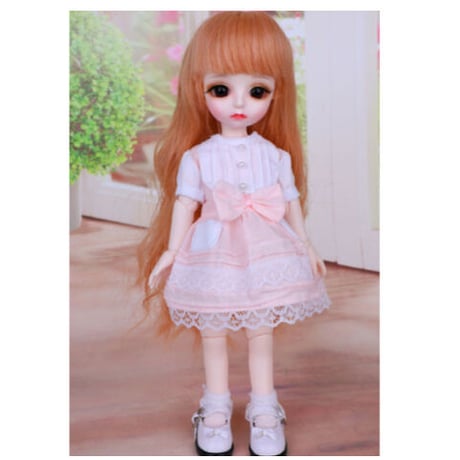球体関節人形 BJD 1/6 美少女 フルセット 大きな目 本体＋眼球＋服＋靴＋ウィッグ メイクアップ済み カスタムドール 26cm 上品 選べる2色