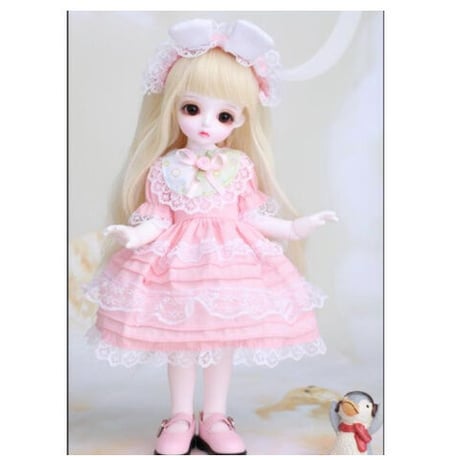 球体関節人形 1/6 フルセット BJD 本体＋眼球＋服＋靴＋ウィッグ＋メイクアップ済み カスタムドール 幼女 ピンク色 洋服 可愛い 26cm 選べる2色