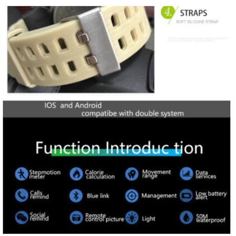 【1617B】 SMAEL Bluetooth スタイリッシュ スマートウォッチ 50m防水 便利 多機能 ブルートゥース 腕時計 LED 日付表示 【海外高級ブランド】