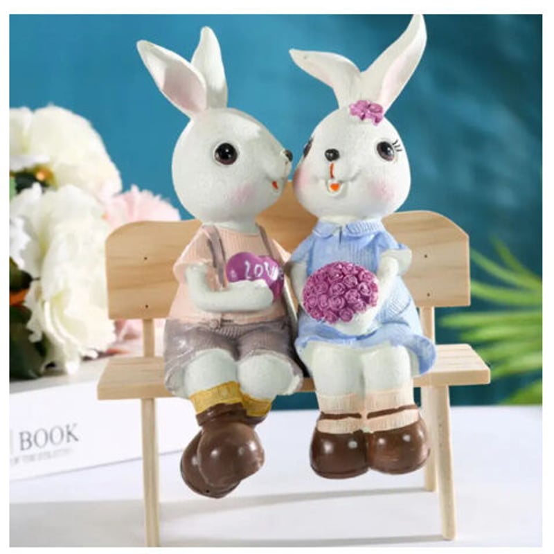 人形 ウサギ オブジェ 置物 インテリア 工芸品 美術品 A2754 【公式通販】