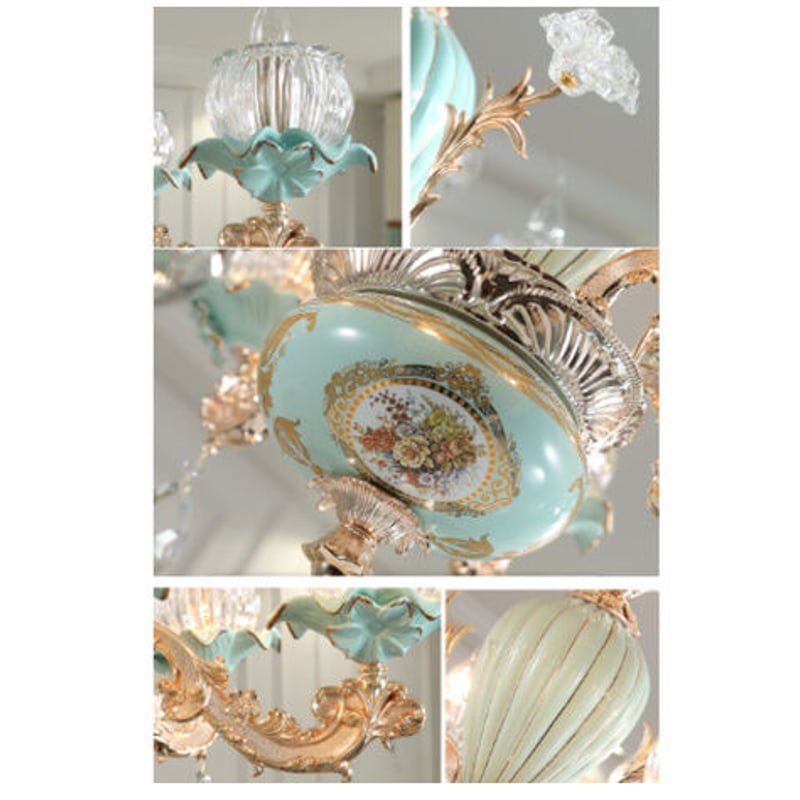 シャンデリア おしゃれ ゴージャス ヨーロッパスタイル 北欧 グリーン