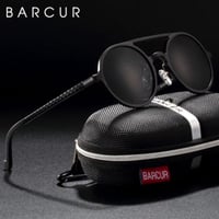 【海外高級ブランド】 BARCUR 丸型  サークル メンズサングラス ラウンド ヴィンテージ UV400 運転用 ポラロイド デザイナー BC8053 【選べる3色】