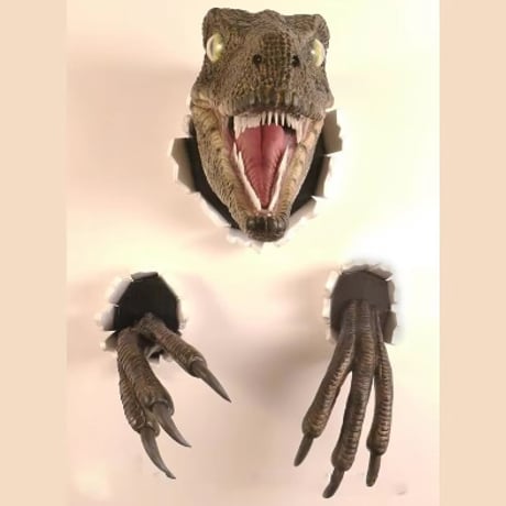 【2色展開】 3D 恐竜 壁 装飾 アクセサリー 部屋 インテリア 子供部屋 ショップ 模様替え ダイナソー ティラノサウルス