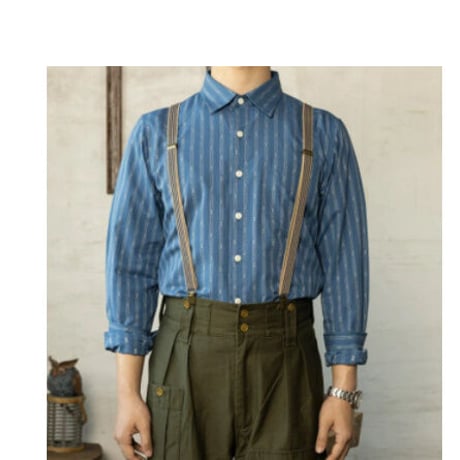 オールドファッション 1930年代風 ストライプシャツ [2色展開]