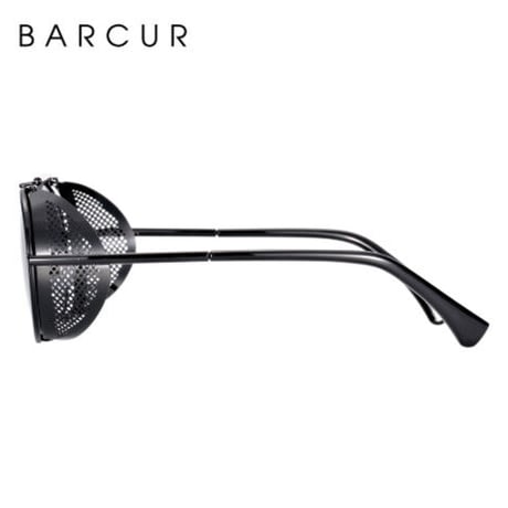 【ラウンド】 BARCUR 丸型 ラウンド  ユニセックス 偏光サングラス ヴィンテージ レトロ UV400 ポラロイド スチームパンク 海外トップブランド 【選べる3色】