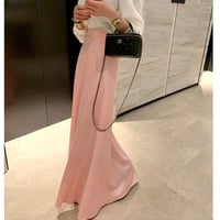 【3色展開】ロングスカート シック フレンチスイート 無地ハイウエスト A字デザイン裏地付 膝上 レディース カジュアル 大人 可愛い 甘々 デート 体系隠し 下半身隠し 韓国ファッション