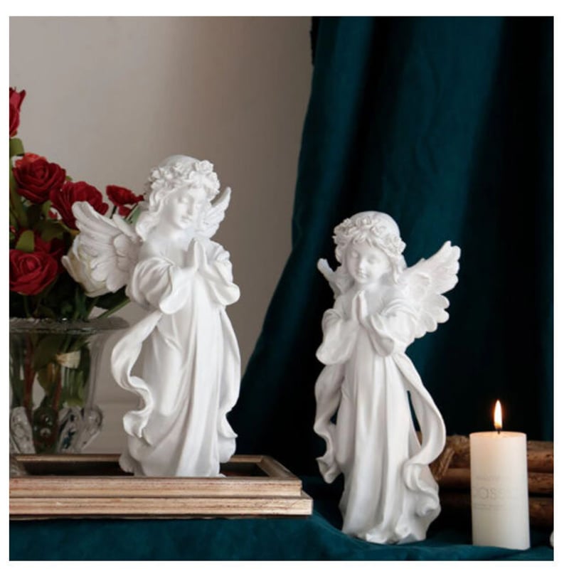 オブジェ】 置物 30cm 北欧インテリア 彫刻 かわいい 天使像