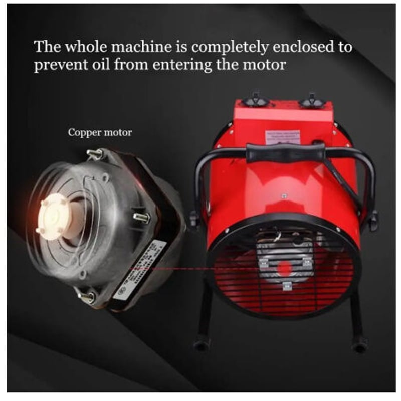 ハイパワー 家庭用 サーモスタット ヒーター 温風送風 ファンヒーター