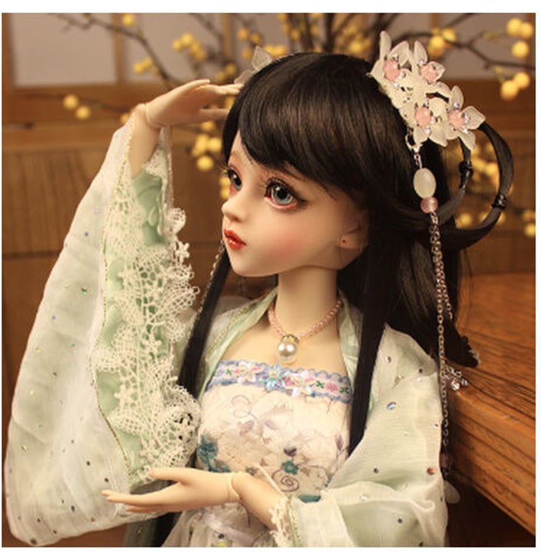 1/3ドール　球体関節人形　BJD フルセット　大人の女性　着物 黒髪のオリエンタル美女】 BJD 球体関節人形 60cm 1/3 フルセット 中国