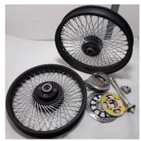 CG125 YBR125 フロント リアホイール 17～18インチ 72スポーク ブラック クローム バイク ブレーキハブ付 GN125 GN250