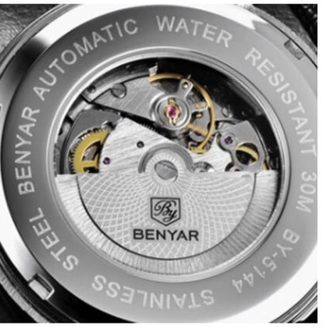 BENYAR 腕時計 自動巻き 機械式 メンズ 日付表示 ルミナスハンズ 発光 ステンレスバンド 海外トップブランド 3色展開