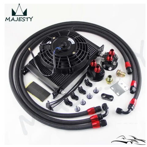 汎用 25段 オイルクーラー 専用電ファンセット オイルフィルター 移設