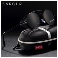 【ラウンド】 BARCUR 丸型 ラウンド  ユニセックス 偏光サングラス ヴィンテージ レトロ UV400 ポラロイド スチームパンク 海外トップブランド 【選べる3色】