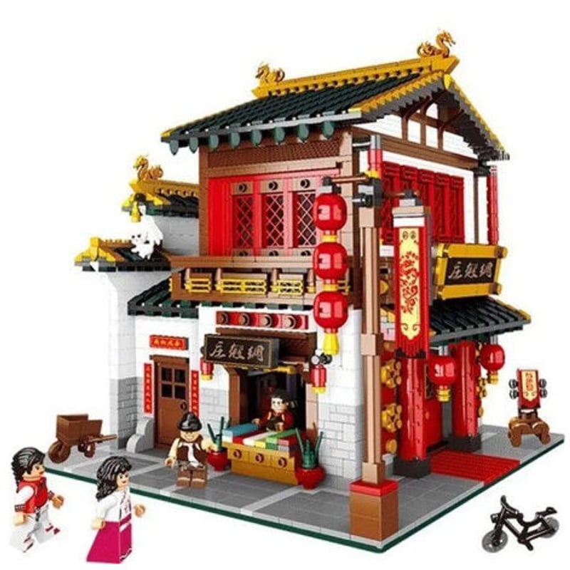 レゴ 互換 moc 中華街 チャイナ服 ミニフィグ アジアンシティー 「絹緞 