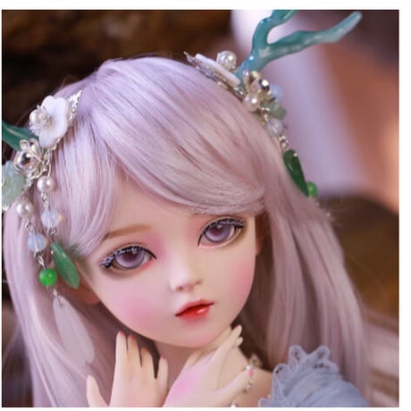 【神秘的なブルーの衣装】 BJD 球体関節人形 美人 1/3 フルセット 60cm 本体＋眼球＋ウィッグ＋服＋靴 メイクアップ済み 女の子 カスタムドール 【エレガントな雰囲気】